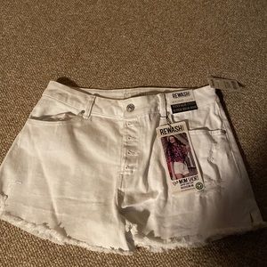 Rewash White High rise shorts